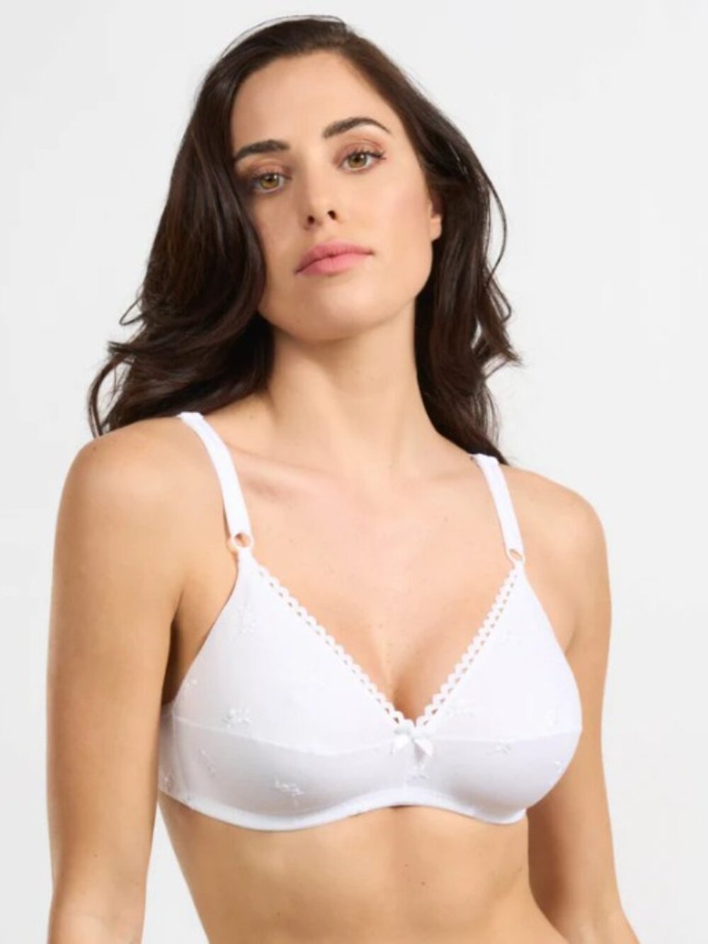 Embroidered Stretch 90% Cotton Bra